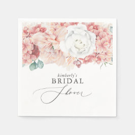 Guardanapo De Papel Dusty Rose Peach Floral Bebê / Chá de Noiva