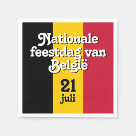 Guardanapo De Papel Dutch Nationale feestdag van België België Bandeir