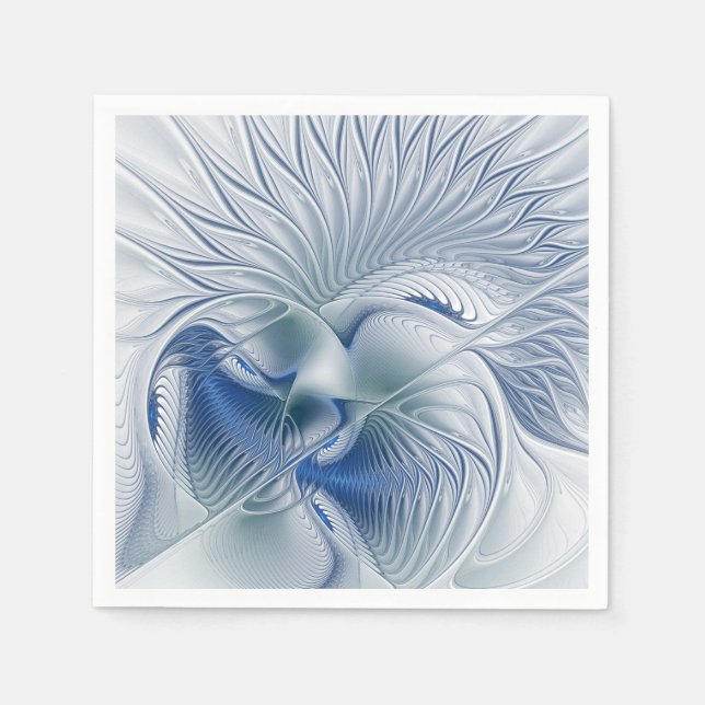 Guardanapo De Papel Dynamics Fantasy Abstrato Blue Tones Arte Fractal (Frente)
