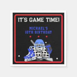 GUARDANAPO DE PAPEL É ANIVERSÁRIO DA HOCKEY DO TEMPO DO JOGO