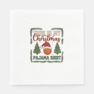 Guardanapo De Papel É Basquete de Pijama de Natal Chapéu de Papai Noel