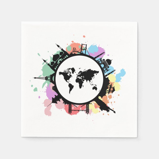 Guardanapo De Papel É hora de viagem (Frente)