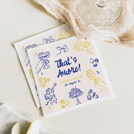 Guardanapo De Papel É o Amore! Noivado italiano azul e amarelo