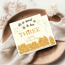 Guardanapo De Papel É Tão Doce Ser Abelha 3º Aniversário