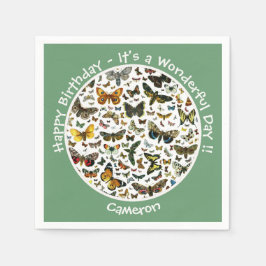 Guardanapo De Papel É um Aniversário da Borboleta, Collage Items for P