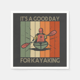 Guardanapo De Papel É um bom dia para Kayaking Engraçado no Lago Exter