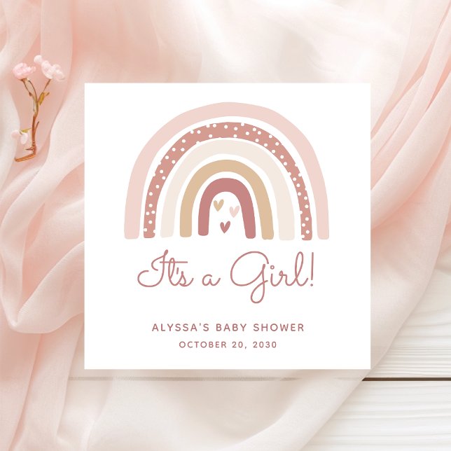 Guardanapo De Papel É um Chá de fraldas Arco-Íris de Boho Menina (Criador carregado)