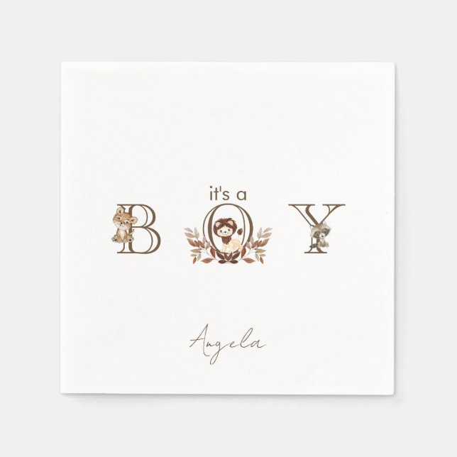 Guardanapo De Papel É um Chá de fraldas de animais da floresta (Frente)