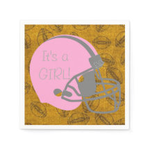 É um Chá de fraldas de futebol feminino Napkins