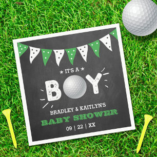 Guardanapo De Papel É um menino! Chá de fraldas de Golf Themed Co-ed