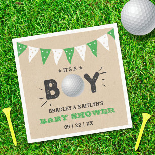 Guardanapo De Papel É um menino! Chá de fraldas de Golf Themed Co-ed