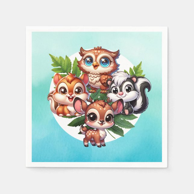 Guardanapo De Papel É um menino | Woodland Creatures Chá de fraldas (Frente)