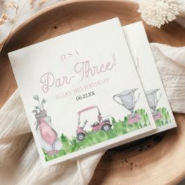 Guardanapo De Papel É uma festa de aniversário de 3 anos de Golfe Rosa