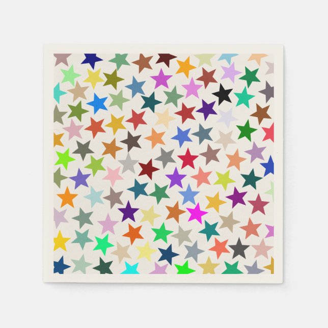 Guardanapo De Papel É uma festa do Arco-íris, padrão de estrelas multi (Frente)