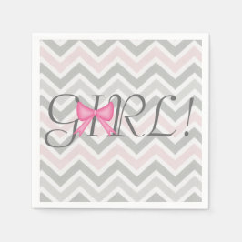 Guardanapo De Papel É uma garota! Arco Pensava Chá de fraldas Napkins