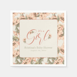 Guardanapo De Papel É uma garota selvagem Rosa rosa botânica