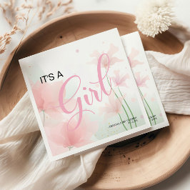 Guardanapo De Papel É uma Menina Flores Rosa Suave
