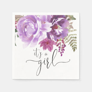 Guardanapo De Papel É uma menina lavanda floral de primavera roxo