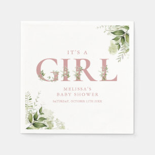 Guardanapo De Papel É Uma Menina Verde Poeira Rosa Carta Chuvada de Be