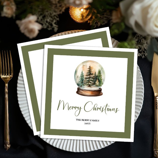 Guardanapo De Papel Earthy Christmas Ball Minimal Script Name Napkins (Earthy Christmas Ball Minimal Script Name Napkins)