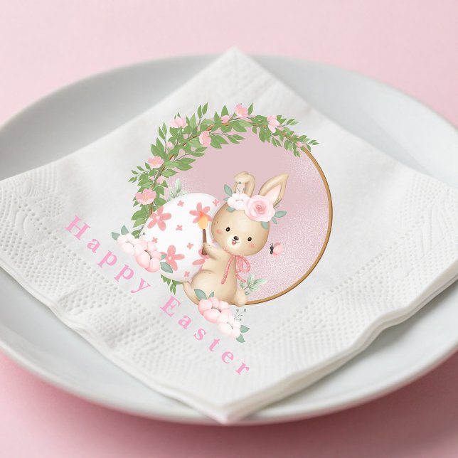 Guardanapo De Papel Easter Bunny at Garden Paper Napkin (Criador carregado)