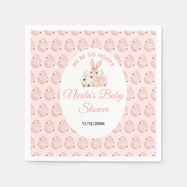 Guardanapo De Papel Easter Bunny Baby Shower (Frente)