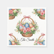 Easter Egg Hunt Party Napkins with Name