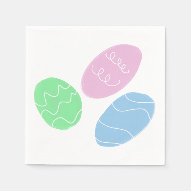 Guardanapo De Papel Easter Eggs Doodles  (Frente)