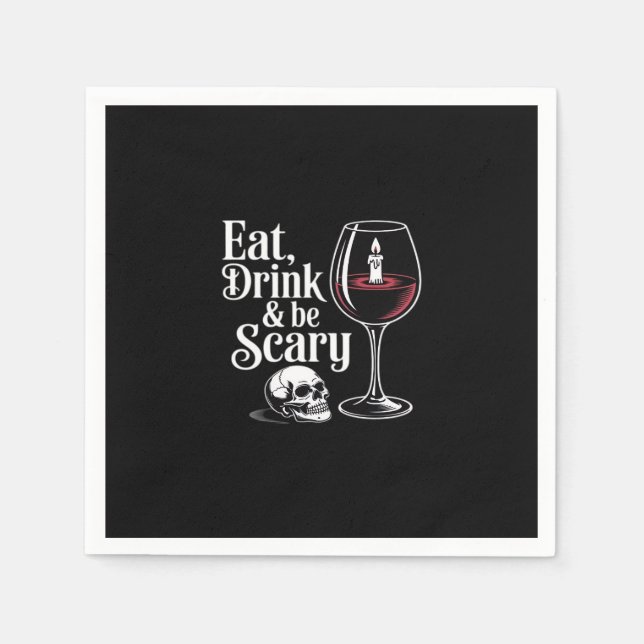 Guardanapo De Papel Eat Drink And Be Scary Funny Quote Modern Look (Frente)