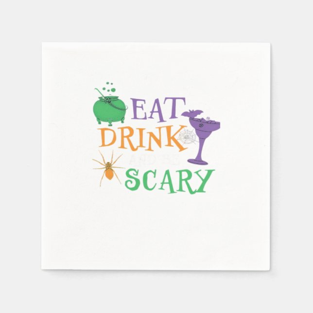 Guardanapo De Papel Eat Drink And Be Scary Halloween (Frente)
