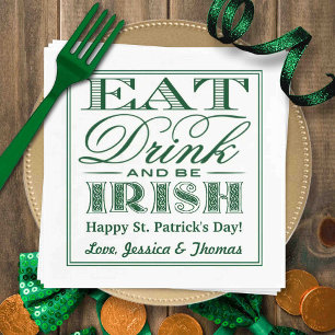 Guardanapo De Papel Eat, Drink & Be Irish St. Patrick's Day