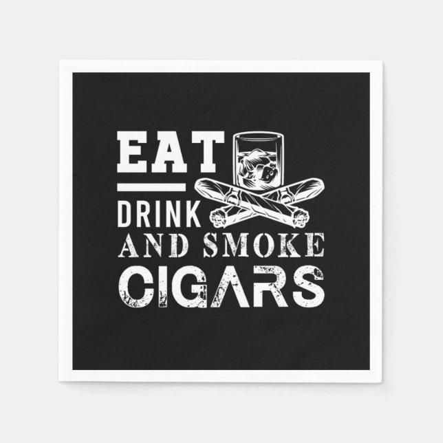 Guardanapo De Papel Eat Drink Smoke Cigars Humidor Cutter Cigar Smoker (Frente)