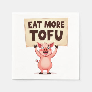 Guardanapo De Papel Eat More Tofu – Pig Protest Napkin