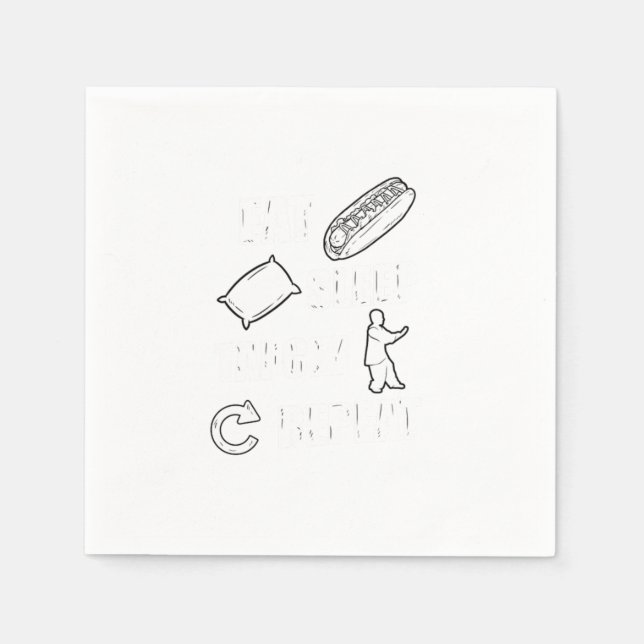 Guardanapo De Papel Eat Sleep Tai Chi Repeat Gift Idea (Frente)