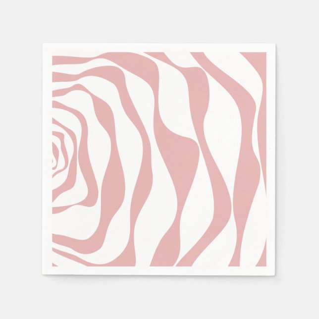 Guardanapo De Papel Ebb e Fluxo 4 - Rosa e Branco (Frente)