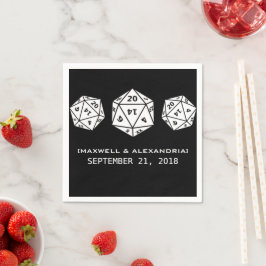 Guardanapo De Papel Ebony D20 Dice Gamer Wedding Paper Napkins