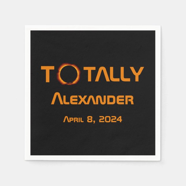 Guardanapo De Papel Eclipse Solar 2024 Totalmente Pessoal (Frente)