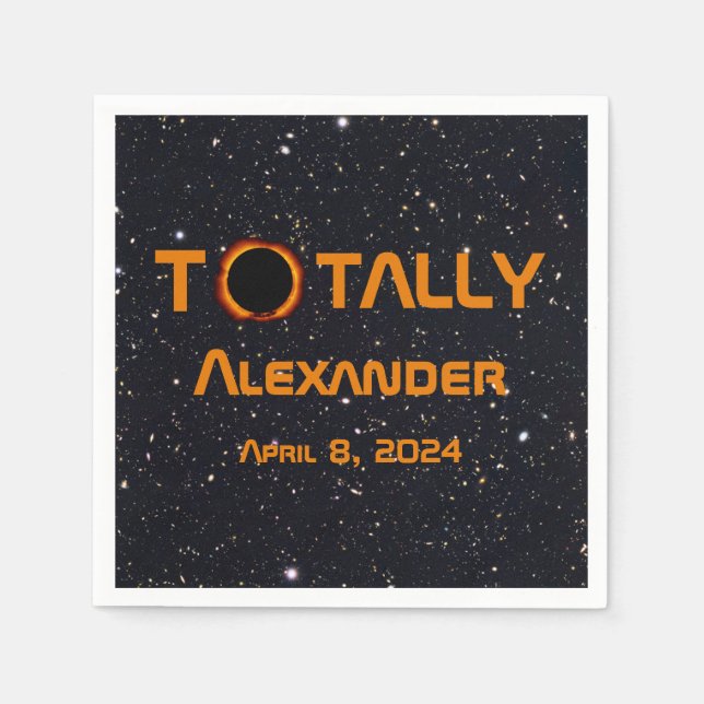 Guardanapo De Papel Eclipse Solar 2024 Totalmente Pessoal (Frente)