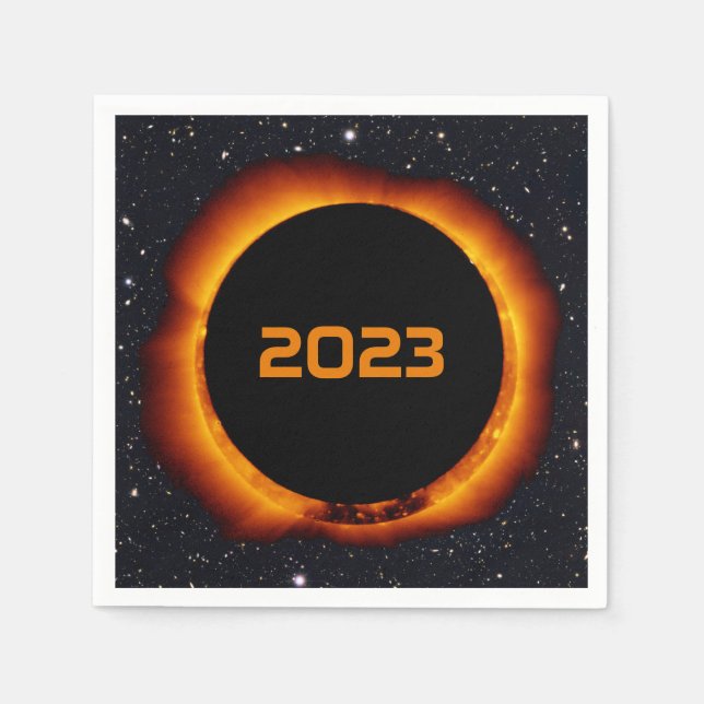 Guardanapo De Papel Eclipse Solar Anular 2023 (Frente)