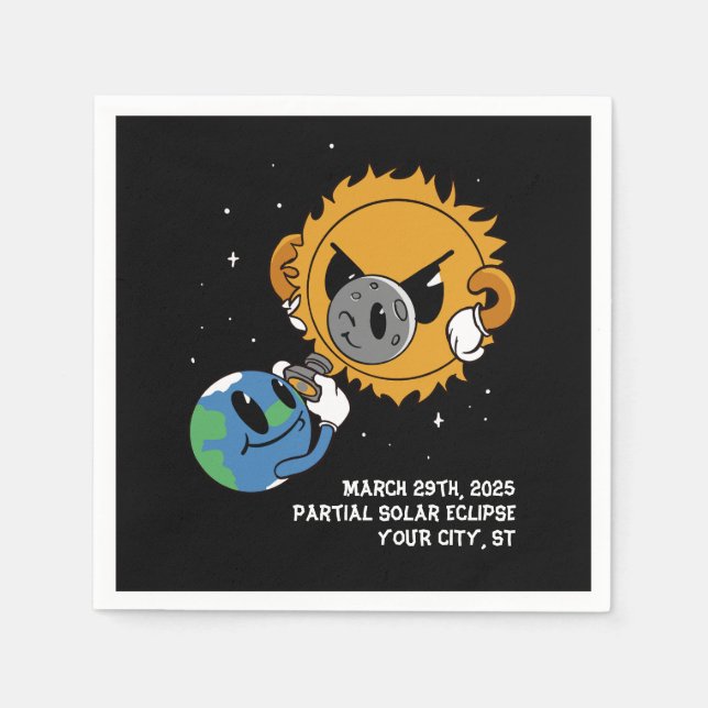 Guardanapo De Papel Eclipse Solar Personalizado 2025 Fotobomb (Frente)