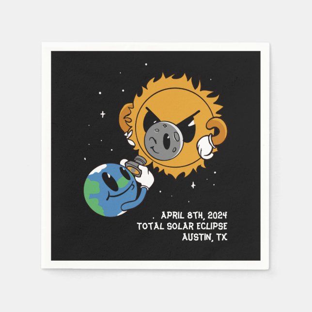 Guardanapo De Papel Eclipse Solar Personalizado 2025 Fotobomb (Frente)