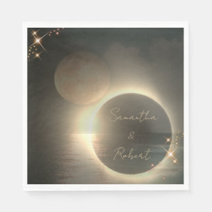 Guardanapo De Papel Eclipse Solar Sépia Elegante Foto Personalizada de
