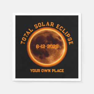 Guardanapo De Papel Eclipse Solar Total 12 de Agosto de 2026