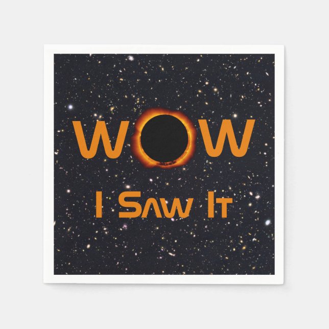 Guardanapo De Papel Eclipse Solar Total 2024 WOW I Vi (Frente)