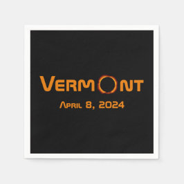 Guardanapo De Papel Eclipse Solar Totalmente Vermont 2024