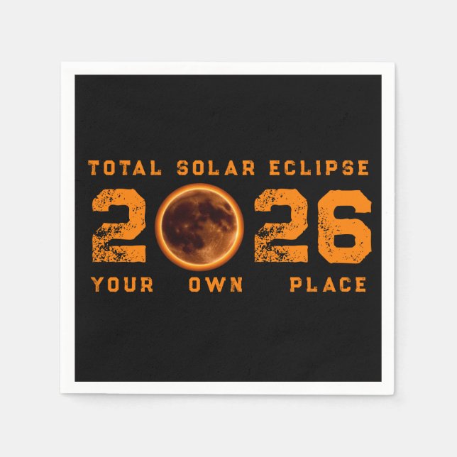 Guardanapo De Papel Eclipse Total do Sol 12 de Agosto de 2026 (Frente)