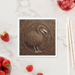 Guardanapo De Papel "Ecos da Extinção: Arte de Madeira Dodo"