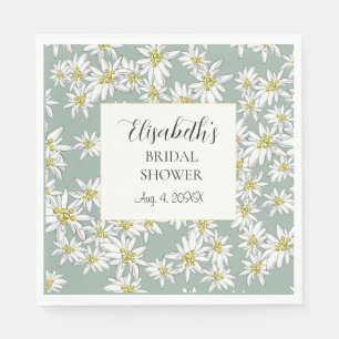 Guardanapo De Papel Edelweiss Ilustrada à Mão Personalizada Aquarela
