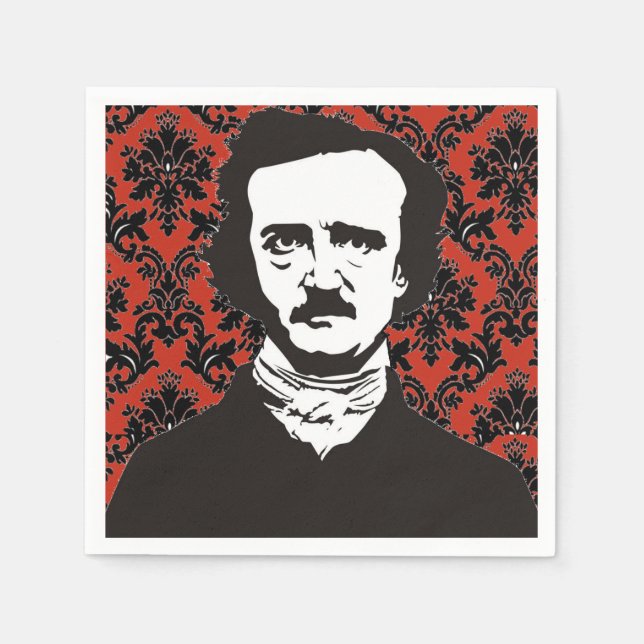 Guardanapo De Papel Edgar Allan Poe Paper Napkin (Frente)