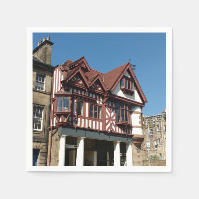 Guardanapo De Papel Edifício de carvalho Tudor, Edimburgo, Escócia (Frente)